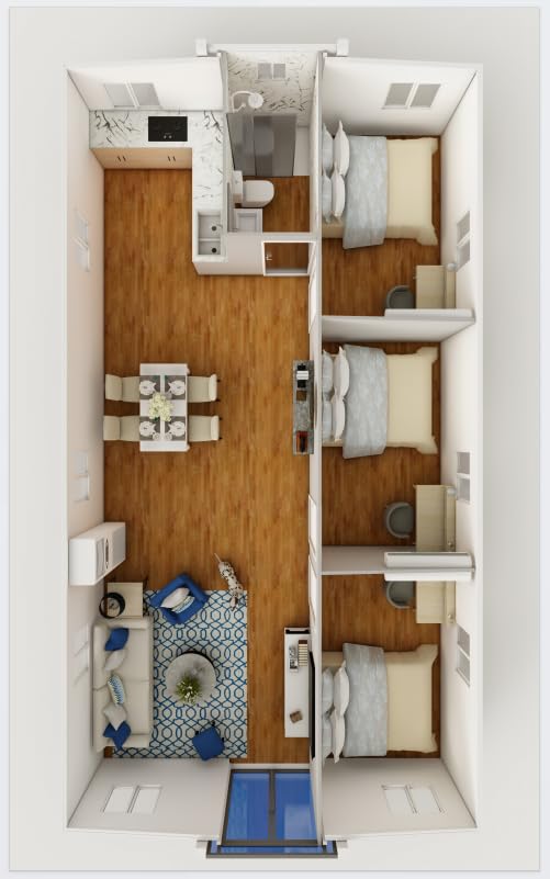 Prefab Tiny Homes Foldable Small Houses for Sale 20FT &40 FT Modern Prefabricated Home to Live in for Adults 3 Bedroom 1 Kitchen 1 Bathroom Compact and Durable Design ? Premium & Durable Design-New - Image 4