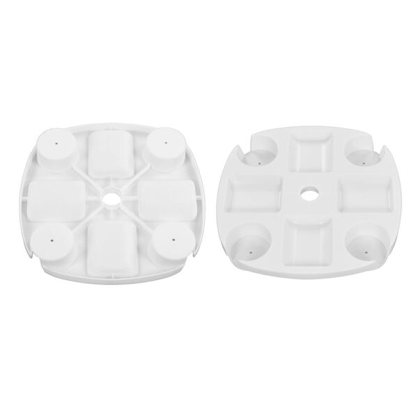 Beach Umbrella Table Tray White Round with 4 Cup Holder for Snack Drink ? Premium & Durable Design-New - Image 3