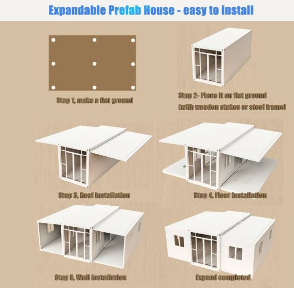 20ft Prefab unfoldable House casas prefabricadas para Vivir Tiny Homes to Live in for Adults Small Foldable Container House kit Mobile Modular Guest House for Sale Shed Storage Box,no Toilet-New - Image 3