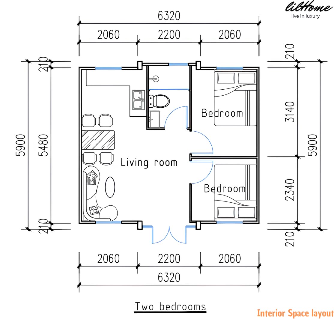 19x20FT Portable Prefabricated Tiny Home for Sale, Mobile Expandable Plastic Prefab House with 1 Full Equiped Bathroom and Kitchen,Container House for Adults Living,Foldable Home with Steel Frame ? Premium & Durable Design-New - Image 6