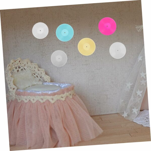 6pcs Dollhouse Records Doll House Model Toys for Miniature House Toys Retro Decor Decorative Mini House Decor Landscaping Mini Record Ornament Miniature Toy Plastic ? Premium & Durable Design-New - Image 2