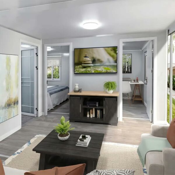 Tiny Homes for Sale Prefab, 20Ft&40Ft Expandable Container House Prefab Tiny Homes with 2 Bedrooms, 1 Fully Equipped Bathroom and Kitchen, 1 Living Room, Mobile Modular House ? Premium & Durable Design-New - Image 5