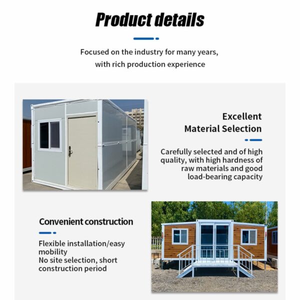 Customizable Expandable Prefab Tiny Home for Adults - Foldable Mobile House with 1-3 Rooms, Kitchen & Bathroom - Portable Living Solution for Small Families, Storage Sheds & Garden Houses-New - Image 5