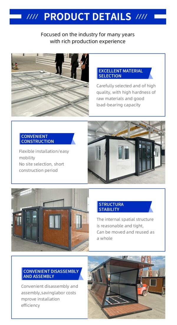 Movable Prefab Tiny Home for Sale, 20ft Portable Container House with 2 Bedrooms, 1 Full Equipped Kitchen and Bathroom, Modular Tiny Home to Live in for Adults ? Premium & Durable Design-New - Image 5