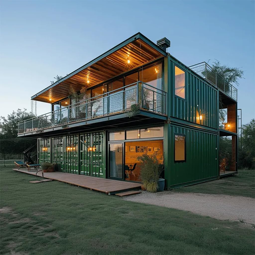20/40FT Tiny House to Live in, Prefab Home Weather Resistant, Rust Proof Double Story Beach Home to Live in, Double Storey Prefab House with Living Room, Bathroom, Bedrooms, Kitchen and Terrace ? Premium & Durable Design-New - Image 6