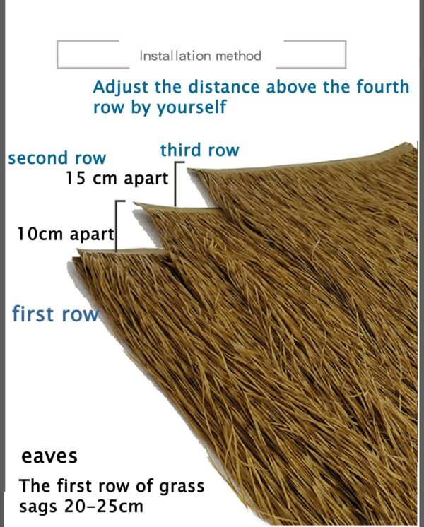 Duck Blind Grass Tiki Straw Roof 47x50cm Artificial Thatch Mexican Tiki Hut Palm Thatch Rolls for Tiki Umbrella Covers Mini Bar Palapa Thatch Roofs(Size:4pcs)-New - Image 4