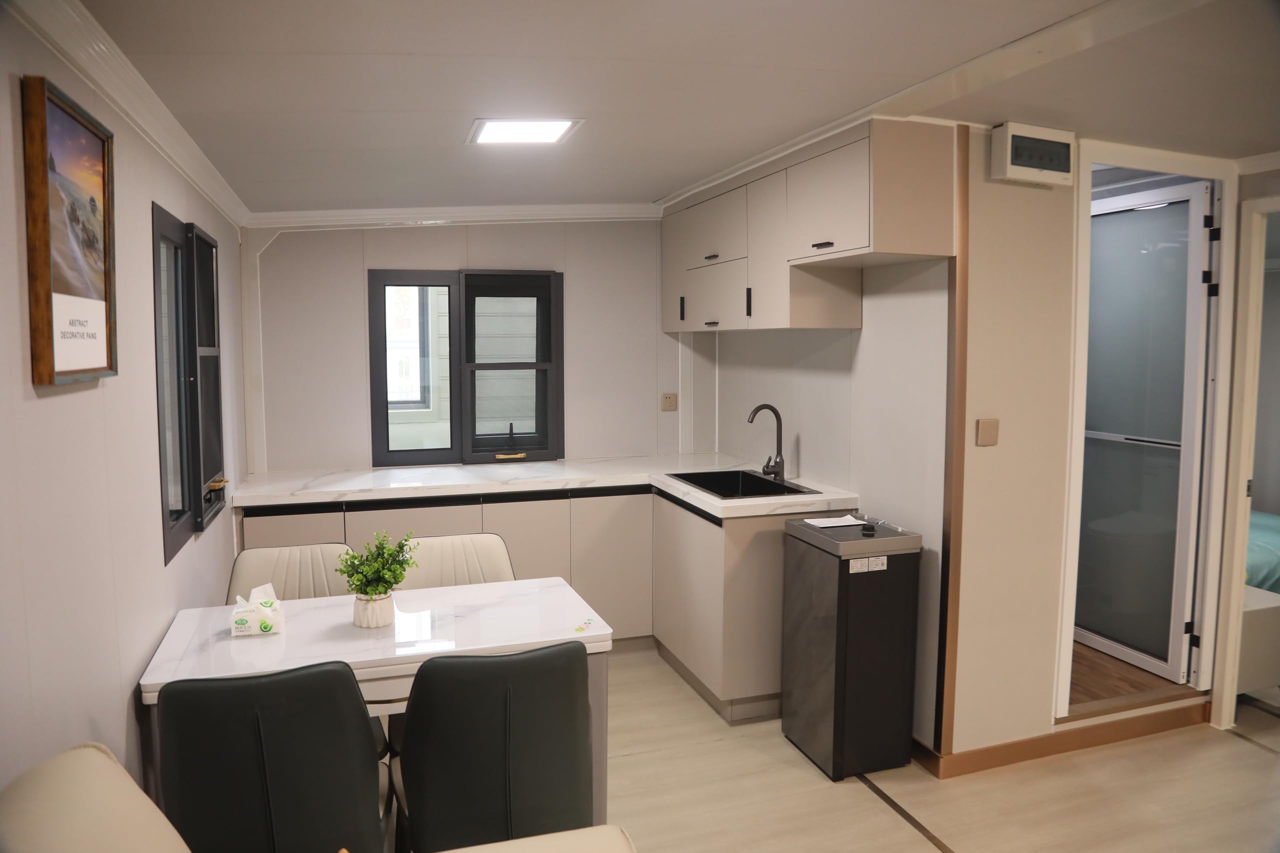 20FT Tiny House - Prefab Portable Container Home with 2 Bedrooms, Bathroom, and Kitchen - Foldable Steel Frame Mobile Home for Adult Living - 1 Year Warranty - Modern Design ? Premium & Durable Design-New - Image 6