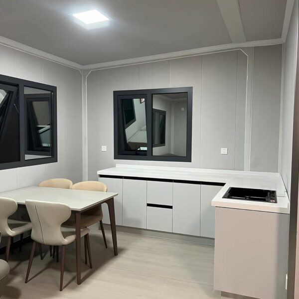 Folding Prefab Tiny Home 20ft Mobile Tiny House for Sale, Prefabricated Foldable Container House 2 Bedrooms 1 Bathroom 1 Kitchen with Cabinets, Portable Container House to Live in for Adults-New - Image 3