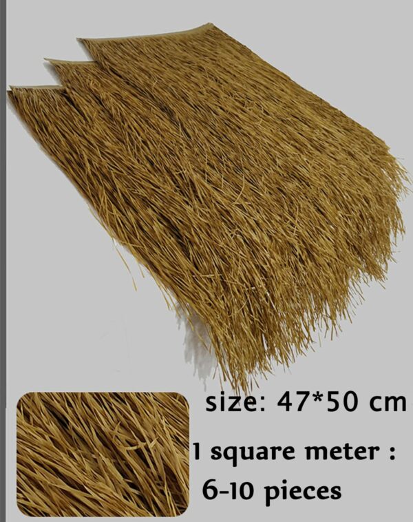 Duck Blind Grass Tiki Straw Roof 47x50cm Artificial Thatch Mexican Tiki Hut Palm Thatch Rolls for Tiki Umbrella Covers Mini Bar Palapa Thatch Roofs(Size:4pcs)-New - Image 5