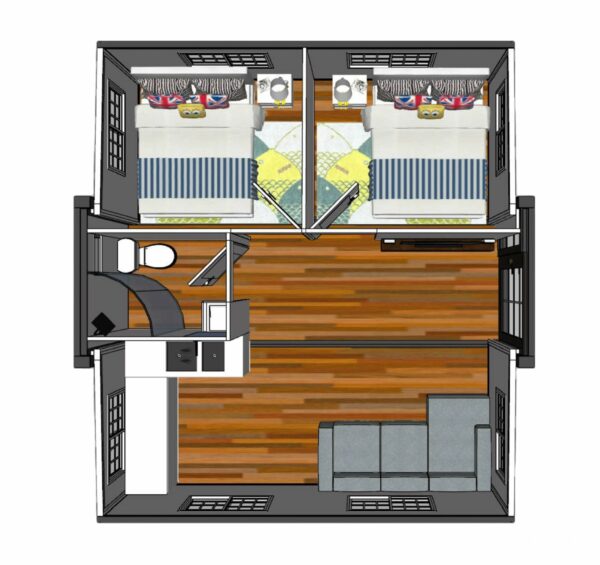SAA Tiny Expandable Prefab Home - 1 Bath, 2 Rooms, 1 Kitchen - Foldable, Portable, Modular Guest House - 19 x 20 FT ? Premium & Durable Design-New - Image 4
