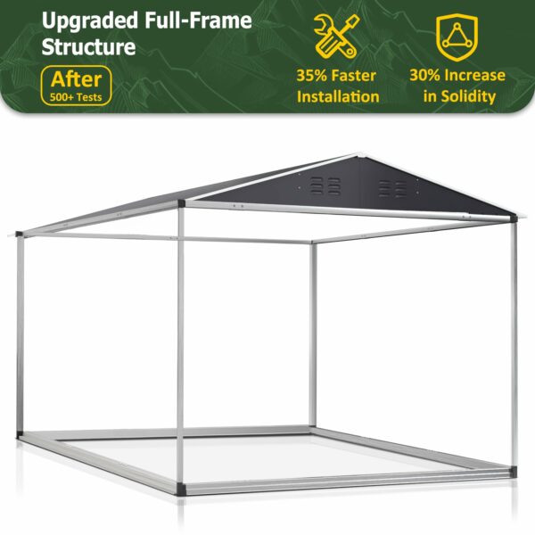 10x10 FT Outdoor Storage Shed, Garden Shed with Updated Frame Structure and Lockable Doors, Metal Tool Sheds for Backyard Garden Patio Lawn, Grey-New - Image 2