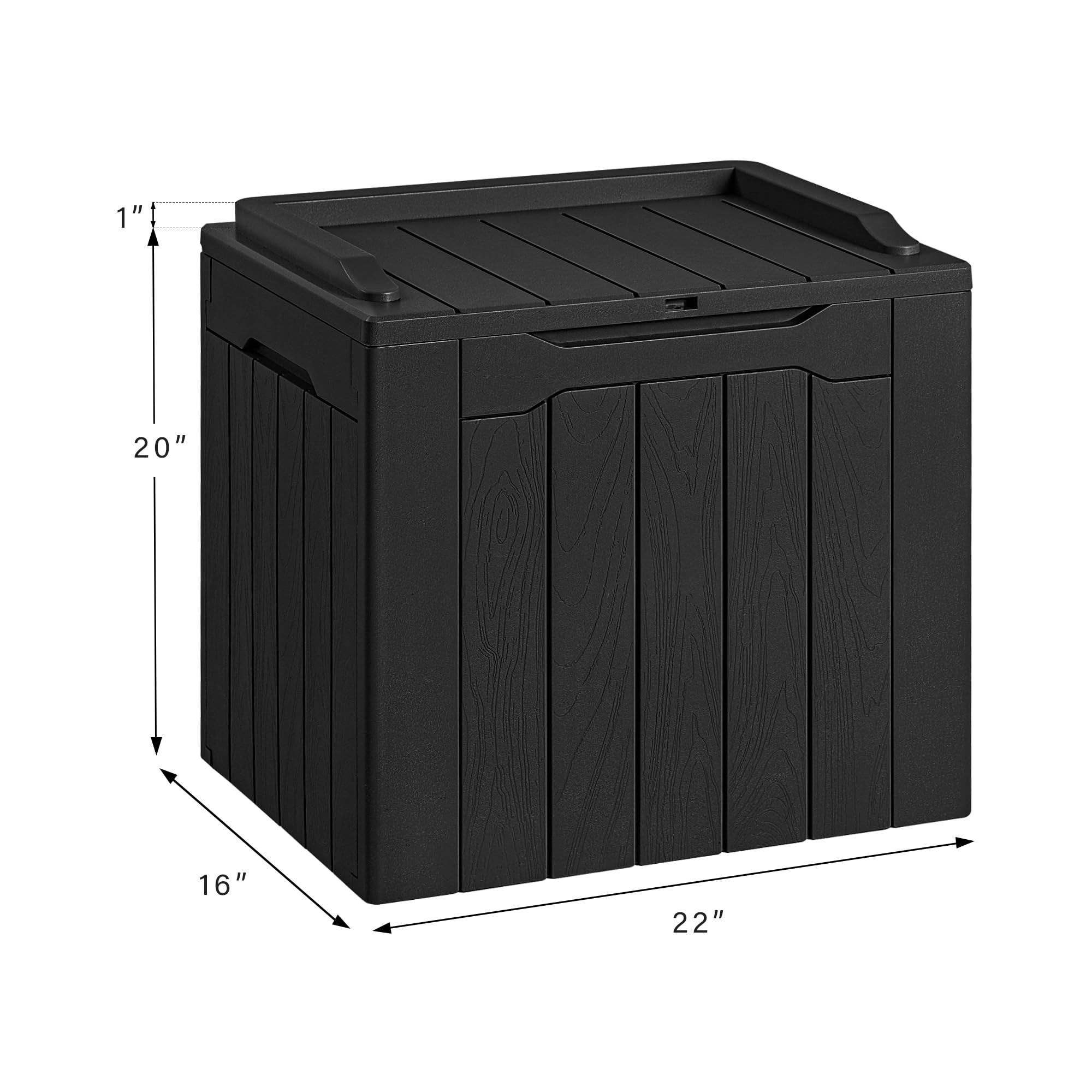 Devoko 30 Gallon Resin Deck Box Outdoor Indoor Waterproof Storage Box for Patio Furniture Pool Accessories Storage for Cushion Garden Tools (30 Gallon, Black) ? Premium & Durable Design-New - Image 6