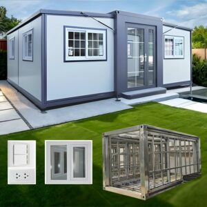 20ft Prefab unfoldable House casas prefabricadas para Vivir Tiny Homes to Live in for Adults Small Foldable Container House kit Mobile Modular Guest House for Sale Shed Storage Box,no Toilet-New