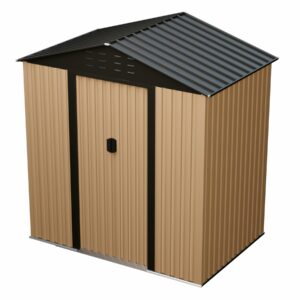 6x4FT Outdoor Storage Shed, Heavy Duty Garden Tool Storage Shed with Lockable Doors and Sloping Roof, Weatherproof Metal Storage House for Backyard, Patio, Garden, Lawn ? Premium & Durable Design-New