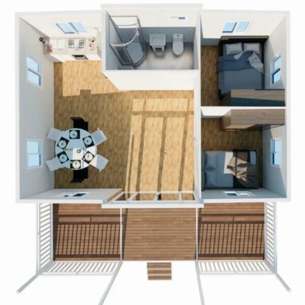 Prefab Tiny Homes Foldable Small Houses for Sale 20FT &40 FT Modern Prefabricated Home to Live in for Adults 3 Bedroom 1 Kitchen 1 Bathroom Compact and Durable Design ? Premium & Durable Design-New - Image 3