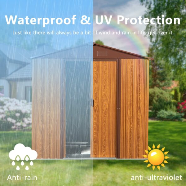 Outdoor Storage Shed 6ft x 6ft Heavy Duty Metal Tool Sheds Storage House Easy Assembly for Garden Patio Lawn Without Window ? Premium & Durable Design-New - Image 2