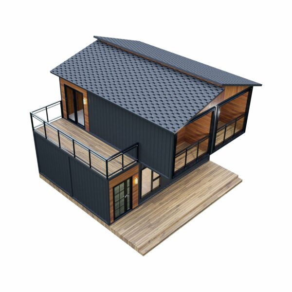 Double-Storey barn Homes 2024 Folding prefab House Expandable Tiny Home for Adults, Portable prefab House with bedrooms, Bathroom, Kitchen | Modular Container Tiny Steel Home Brown Color (40 FT) ? Premium & Durable Design-New - Image 2