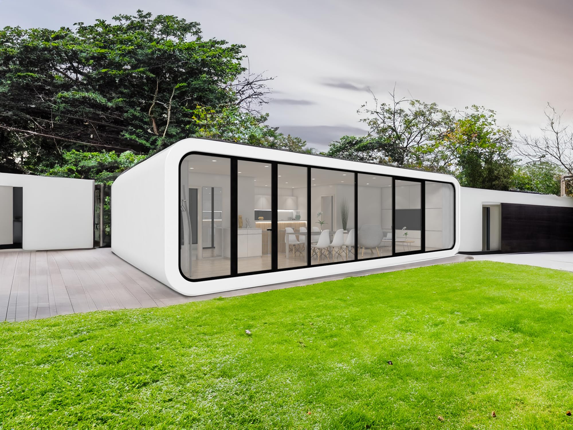 Prefab Modern Tiny House 20ft and 40ft Modular Cabin House, Tiny Home, B&B, Office, Kiosk, Pool House, bar, Outdoor Living (40X8X8 FT (Shell)), white, modpod2030 ? Premium & Durable Design-New - Image 6
