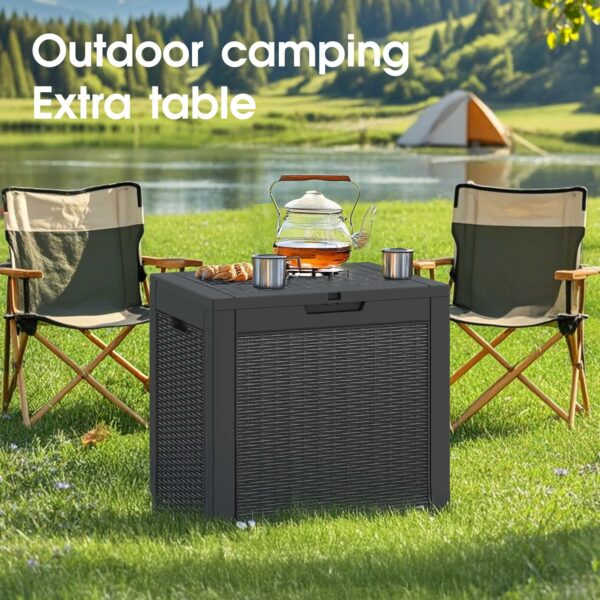 31 Gallon Outdoor Storage Box Waterproof,Indoor Outside Deck Boxes,Backyard Storage Bin For Package Delivery,Garden Tools,Patio Cushions,Pool Accessories,Storage Bench Lockable Lid-New - Image 4