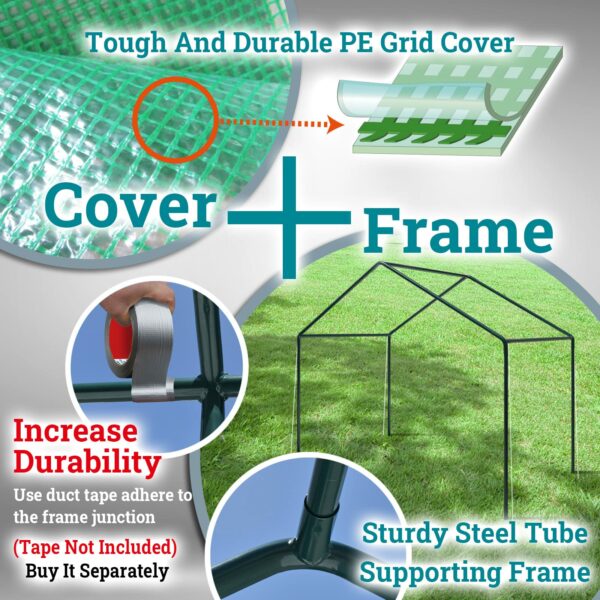 BenefitUSA 4.8x8.5x7.2'H Large Walk-in Peak Roof Greenhouse with 2 Zipper Doors & Windows (Green) ? Premium & Durable Design-New - Image 3