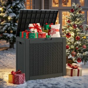 31 Gallon Outdoor Storage Box Waterproof,Indoor Outside Deck Boxes,Backyard Storage Bin For Package Delivery,Garden Tools,Patio Cushions,Pool Accessories,Storage Bench Lockable Lid-New