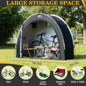 Happy Travel Bike Storage Shed Tent,Outdoor Portable Bicycle Storage Sheds with 210D Oxford Fabric PU4000 Waterproof for 2/3/4/6/8 Bikes,Bike Covers Shelter for Motorcycle,Garden Tools,Toys,Lawn Mower-New