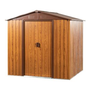 Outdoor Storage Shed 6ft x 6ft Heavy Duty Metal Tool Sheds Storage House Easy Assembly for Garden Patio Lawn Without Window ? Premium & Durable Design-New